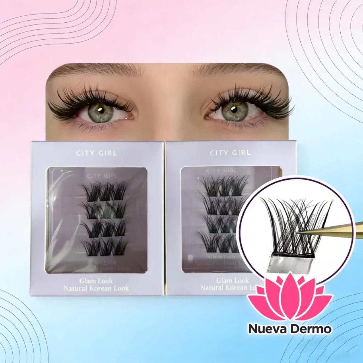 Pestaña Glam Look Natural Korean Look City Girl Yj-8247-8