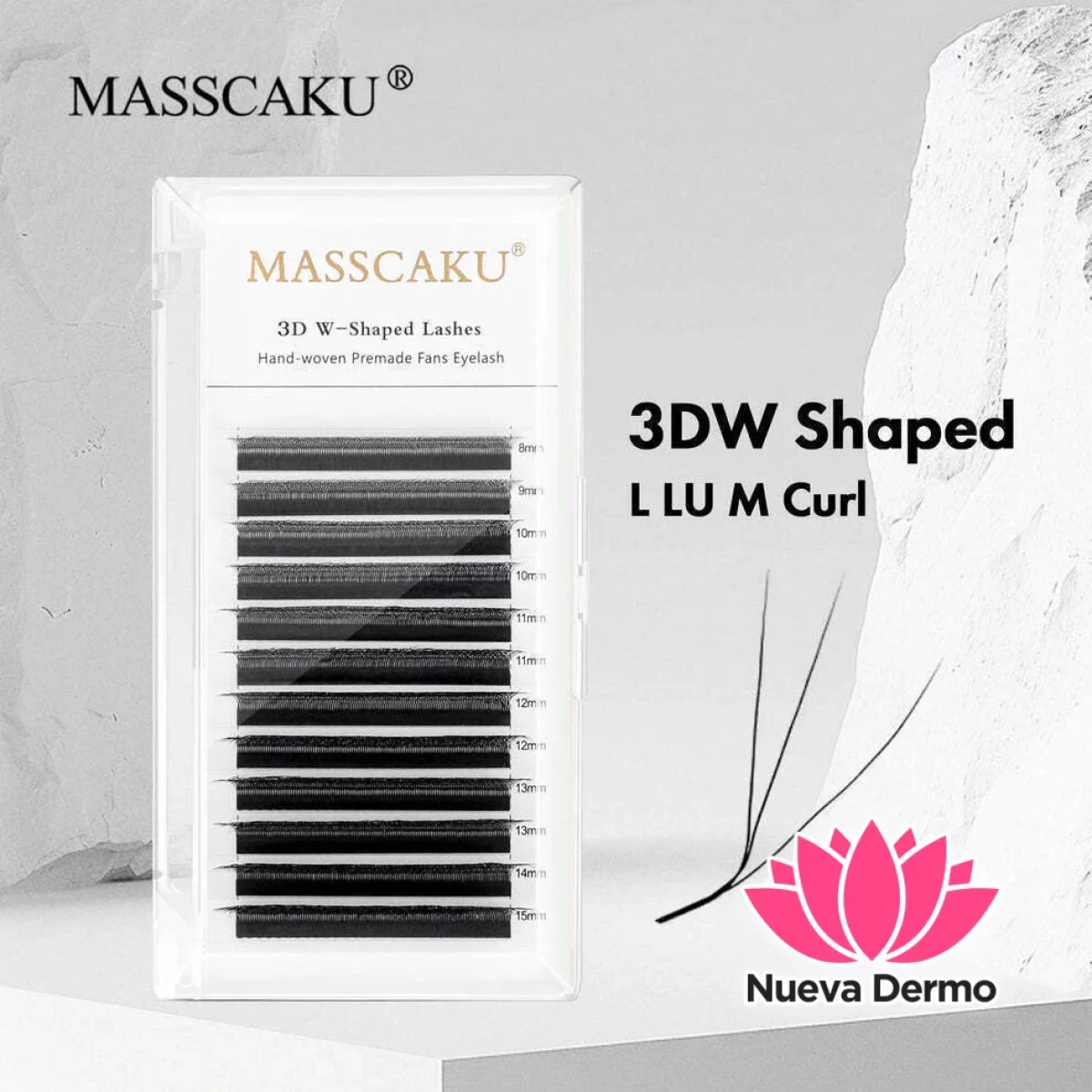 Pestaña Tecnología Curvatura Lu Foxy 3D MIX(8-15MM) Masscaku