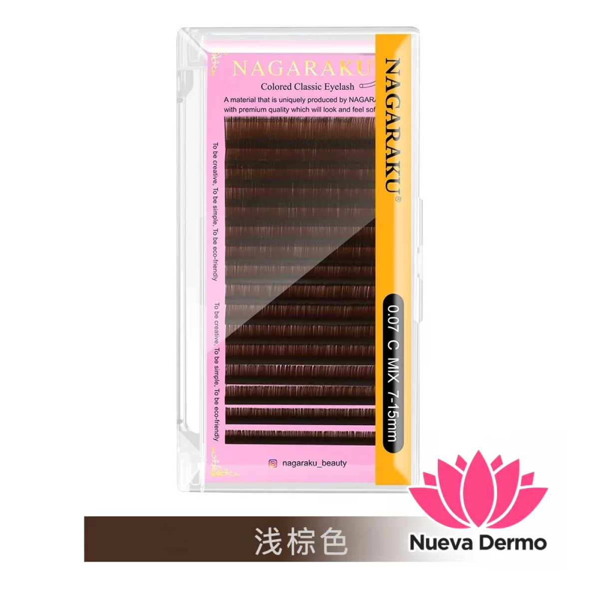 Pestañas Nagaraku 0.07D MIX Marrón Claro