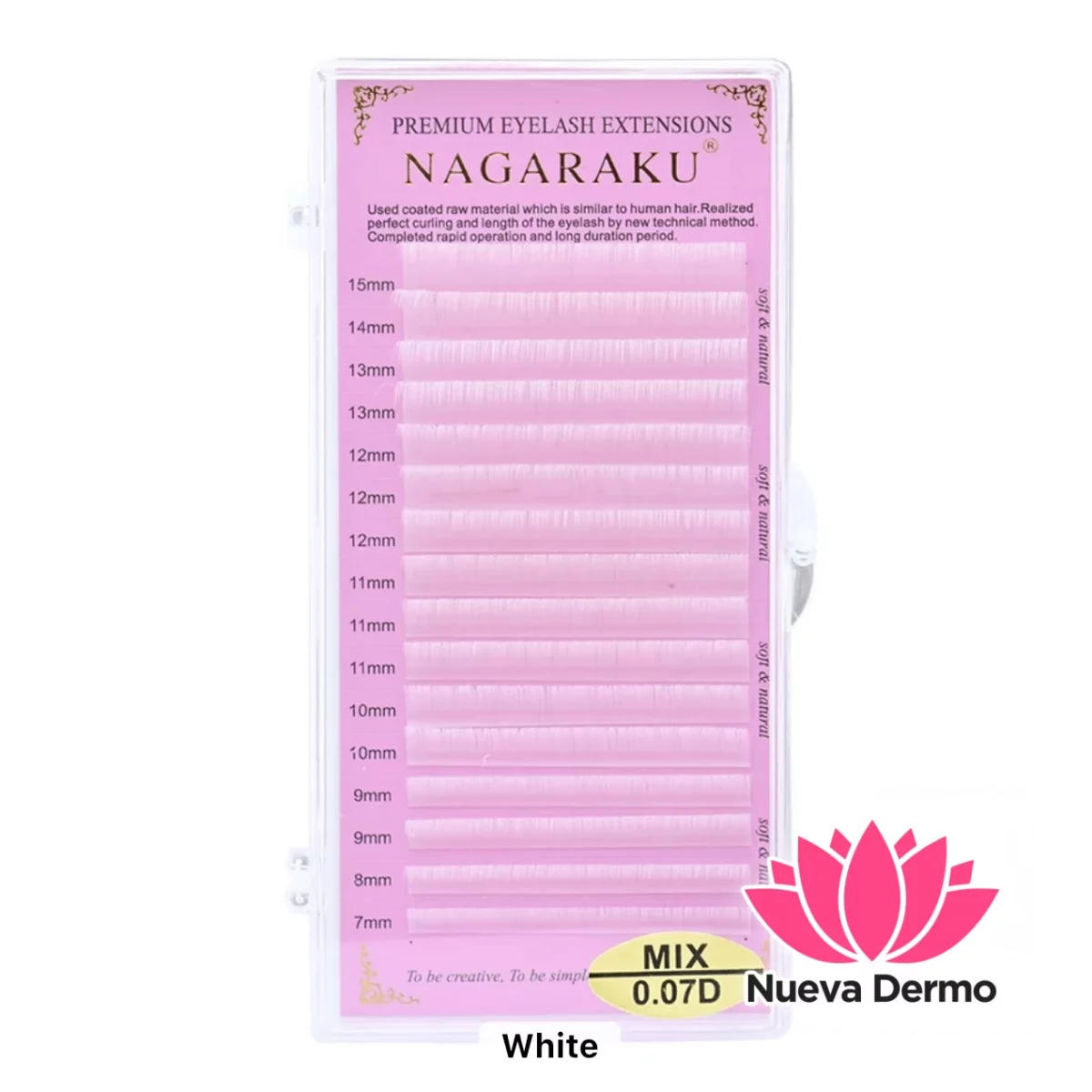 Pestañas Nagaraku 0.10D MIX Blanco