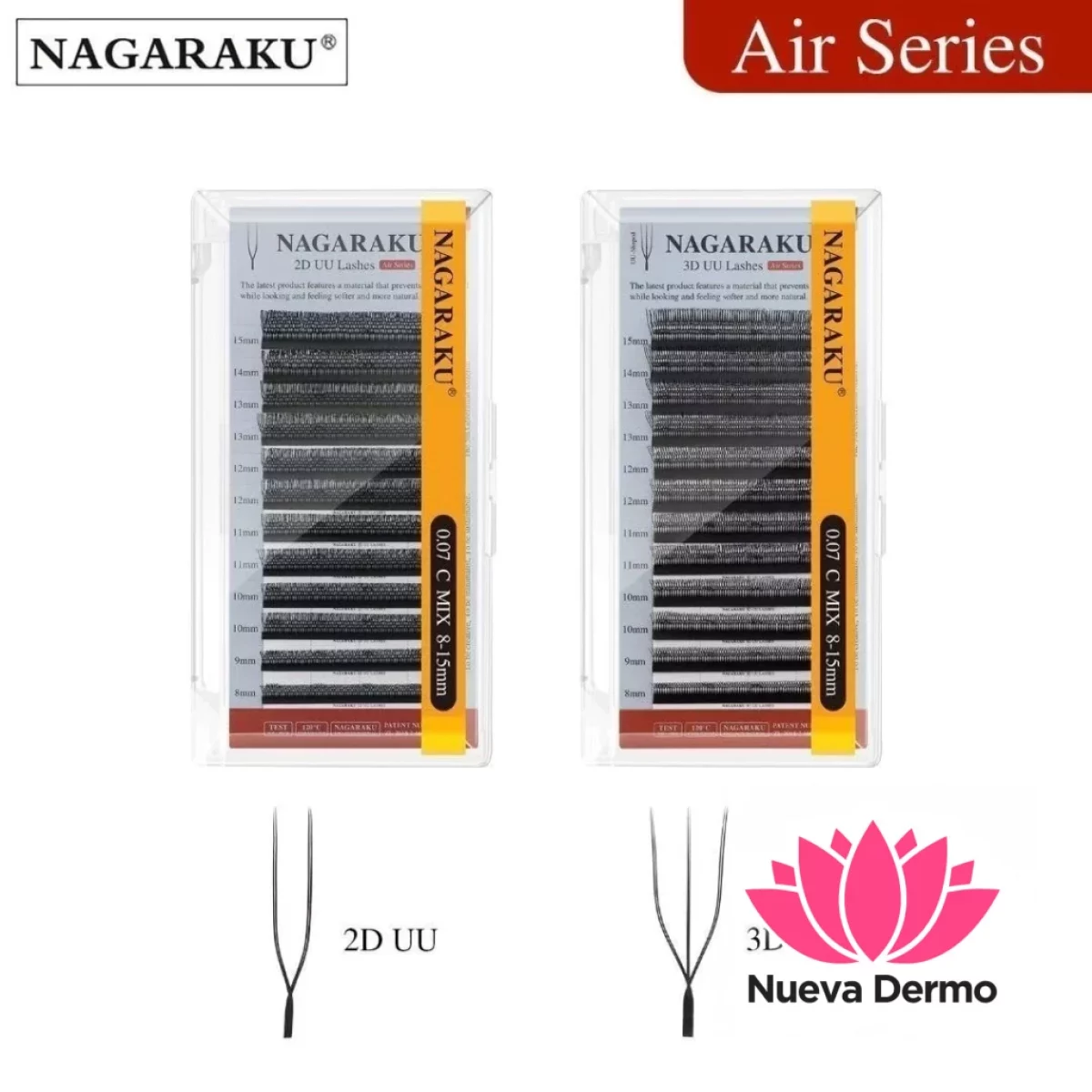 Pestañas nagaraku 3D UU medidas y mix