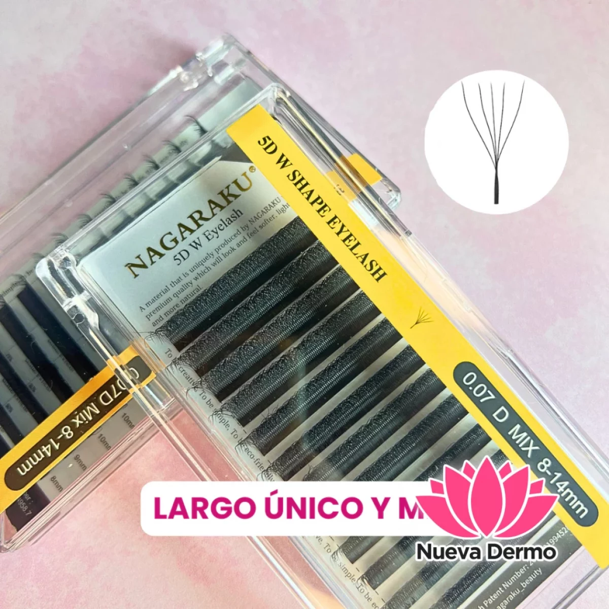 Pestañas Nagaraku "5D W" Tecnológicas Largo Único y MIX