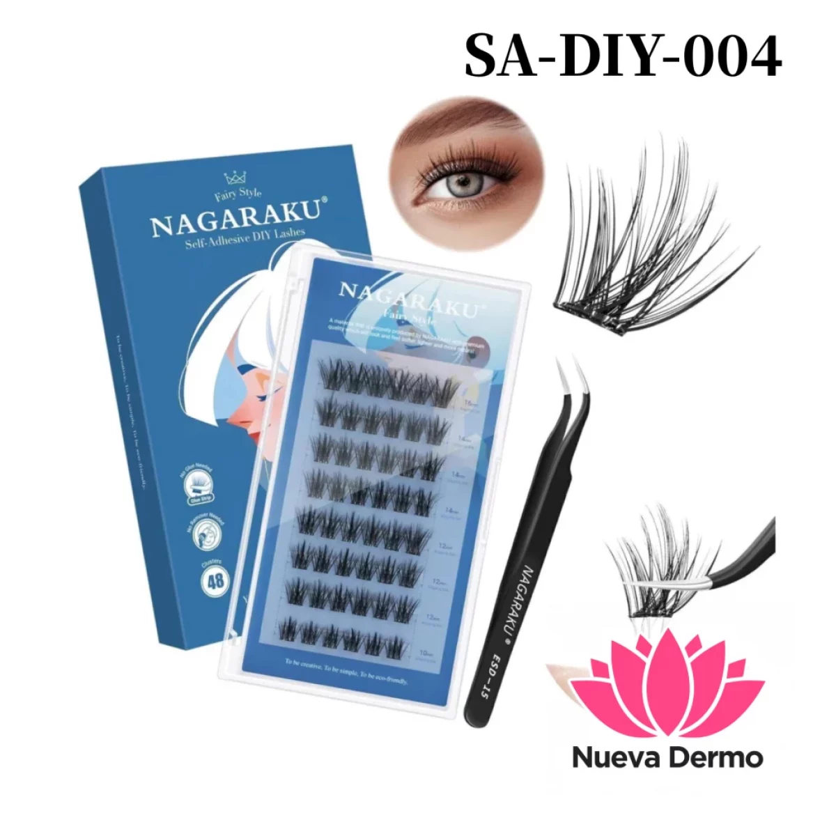 Pestañas Nagaraku Autoadhesivas + Pinza Fairy Style Sa-Diy-004