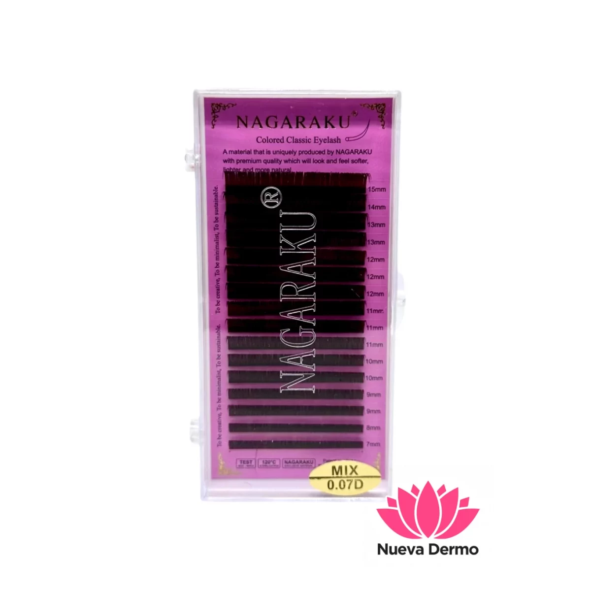 Pestañas Nagaraku Marrón Claro 0.07D Mix...