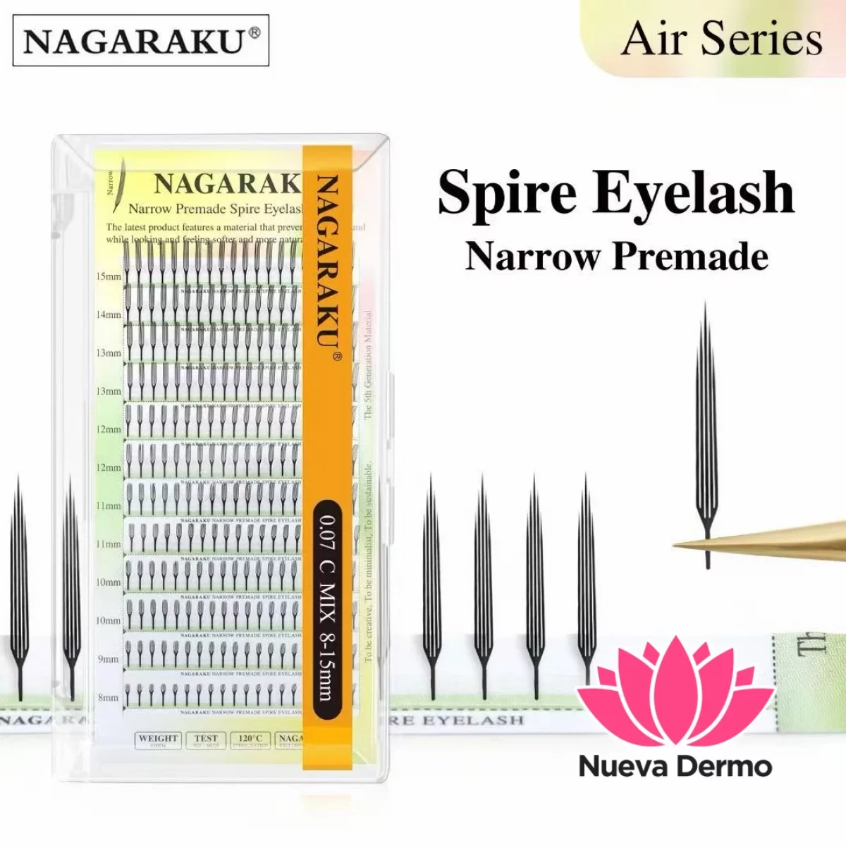 Pestañas Nagaraku Narrow Spire Fina 0.07D MIX(8-15)