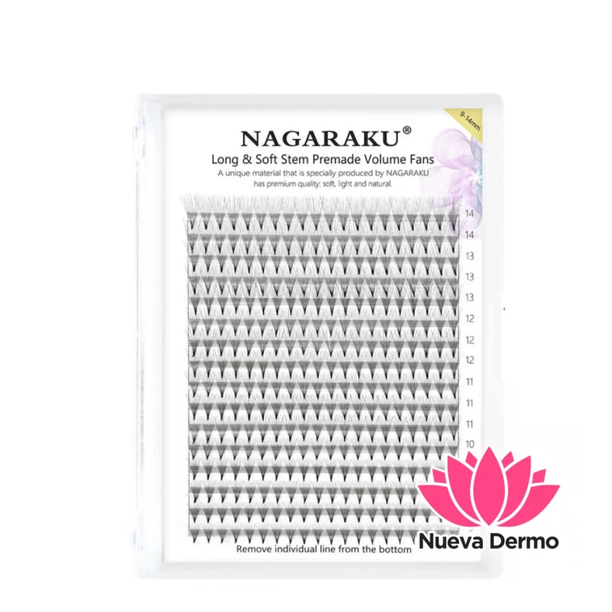 Pestañas Nagaraku Premede Volume Fans 4D 0.7DMIX