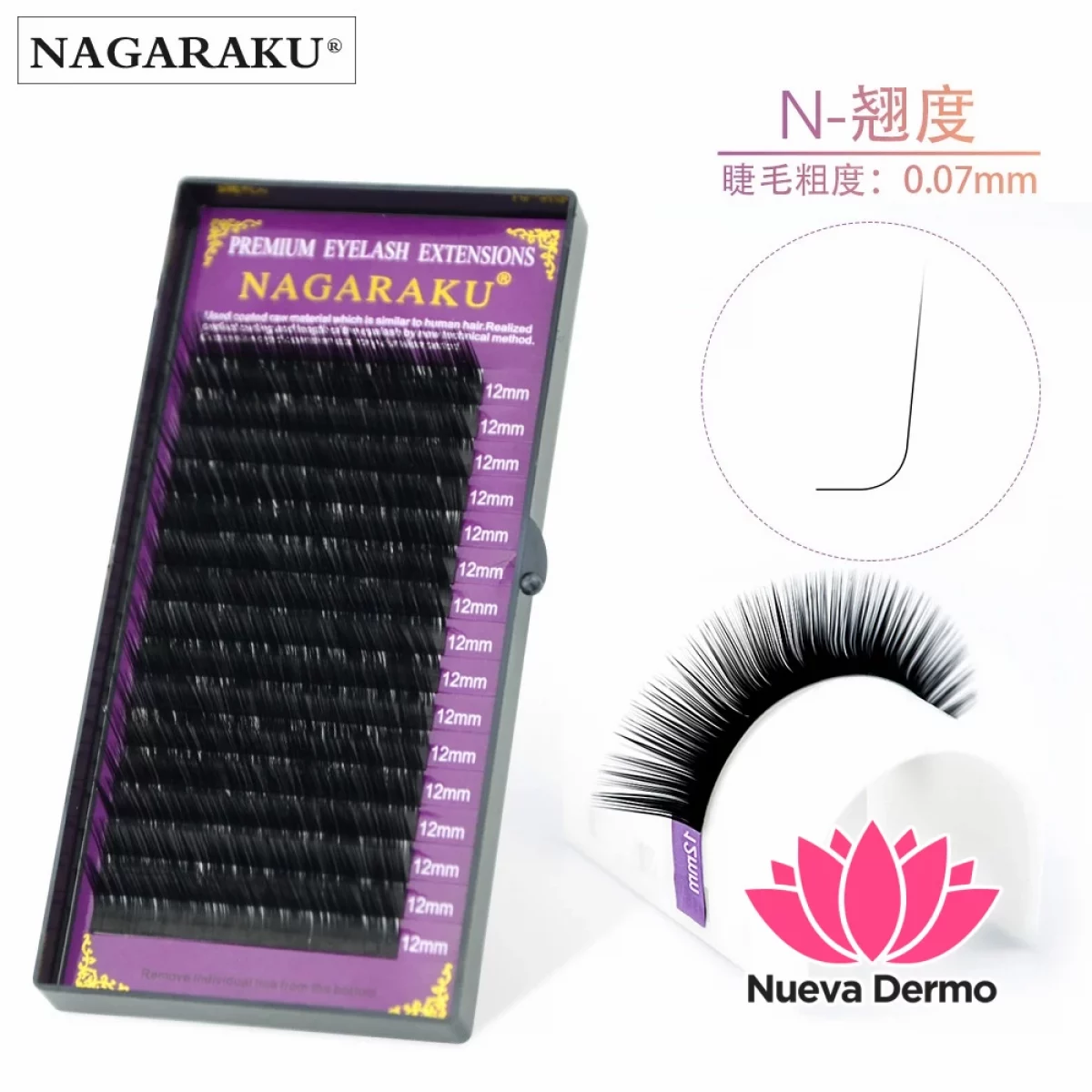 Pestañas Nagaraku pxp medidas unicas 0.07N/0.10N 9MM 0.07N