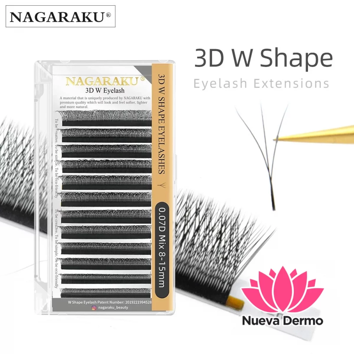 Pestañas Nagaraku tecnologicas 3D medidas unicas 15MM