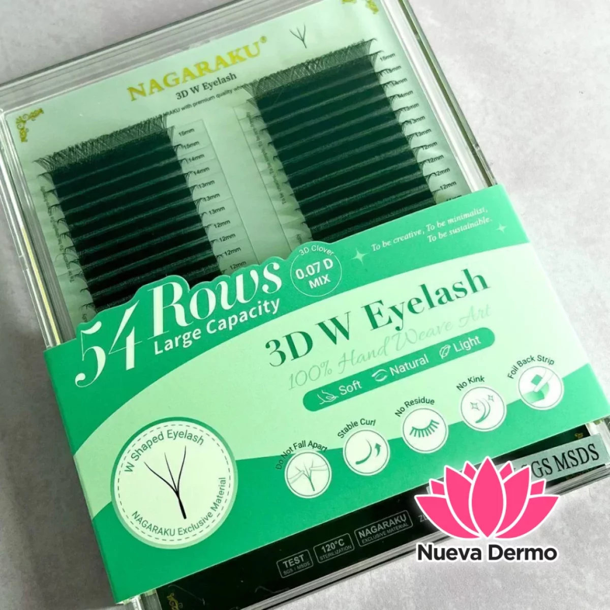 Pestañas Nagaraku Tecnológicas 3D W Big Box 54 Filas 0.07 D Mix 7-15mm