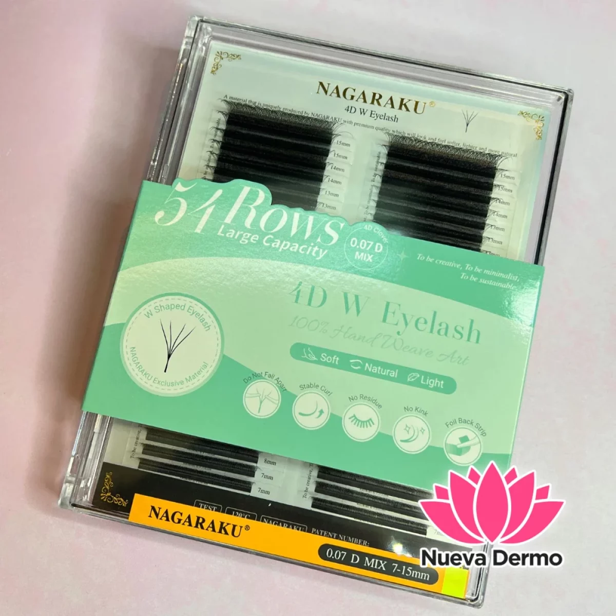 Pestañas Nagaraku Tecnológicas 4D W Big Box 54 Filas 0.07 D Mix 7-15mm