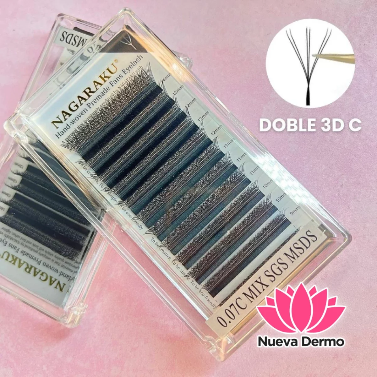 Pestañas Nagaraku Tecnológicas W Doble 3D Curva MIX