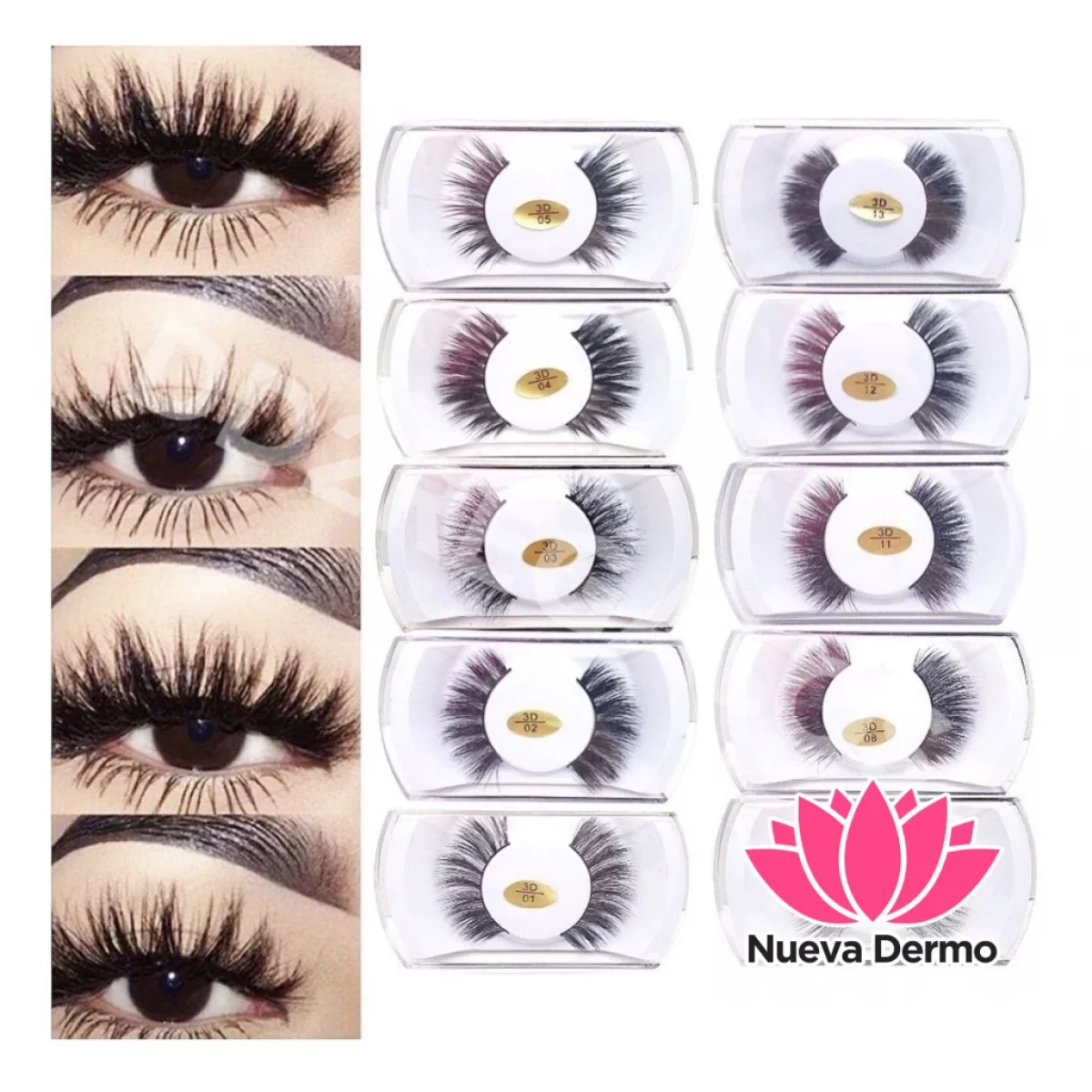 Pestañas Postizas 3D Pelo Natural Extension Pestanas