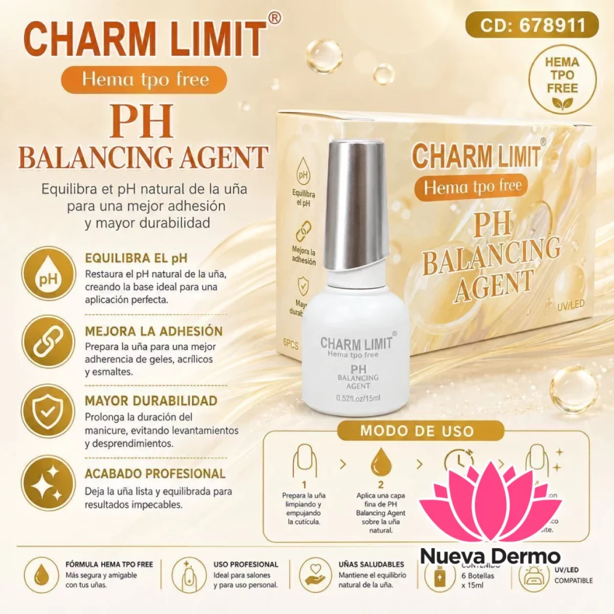 PH BALANCING AGENT HEMA TPO FREE CHARM LIMIT CD: 678911