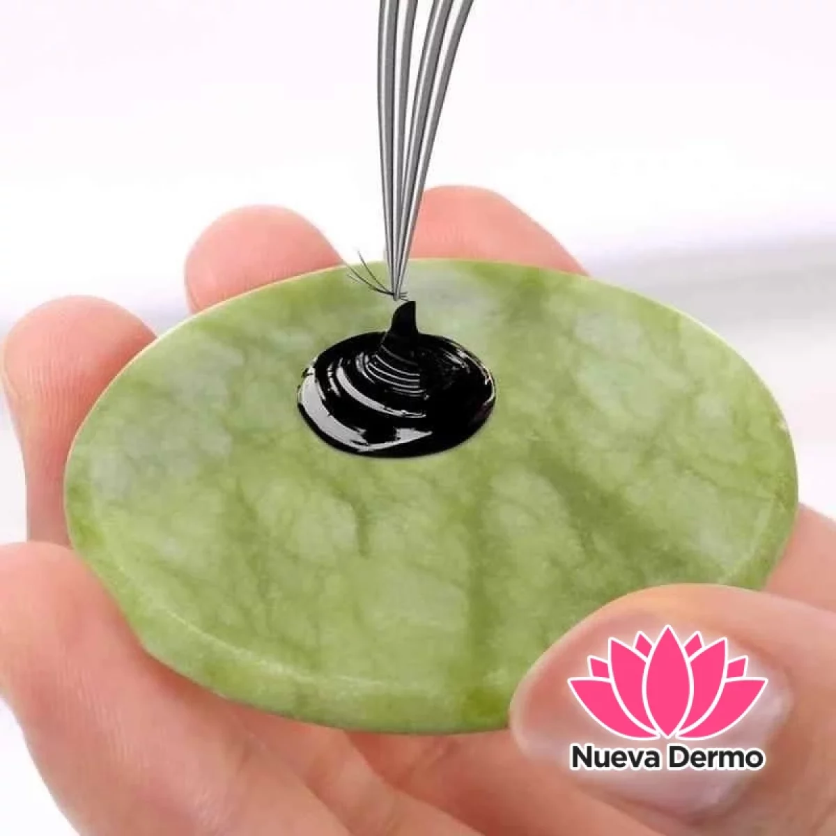 Piedra Jade Porta Pegamento de Pestañas