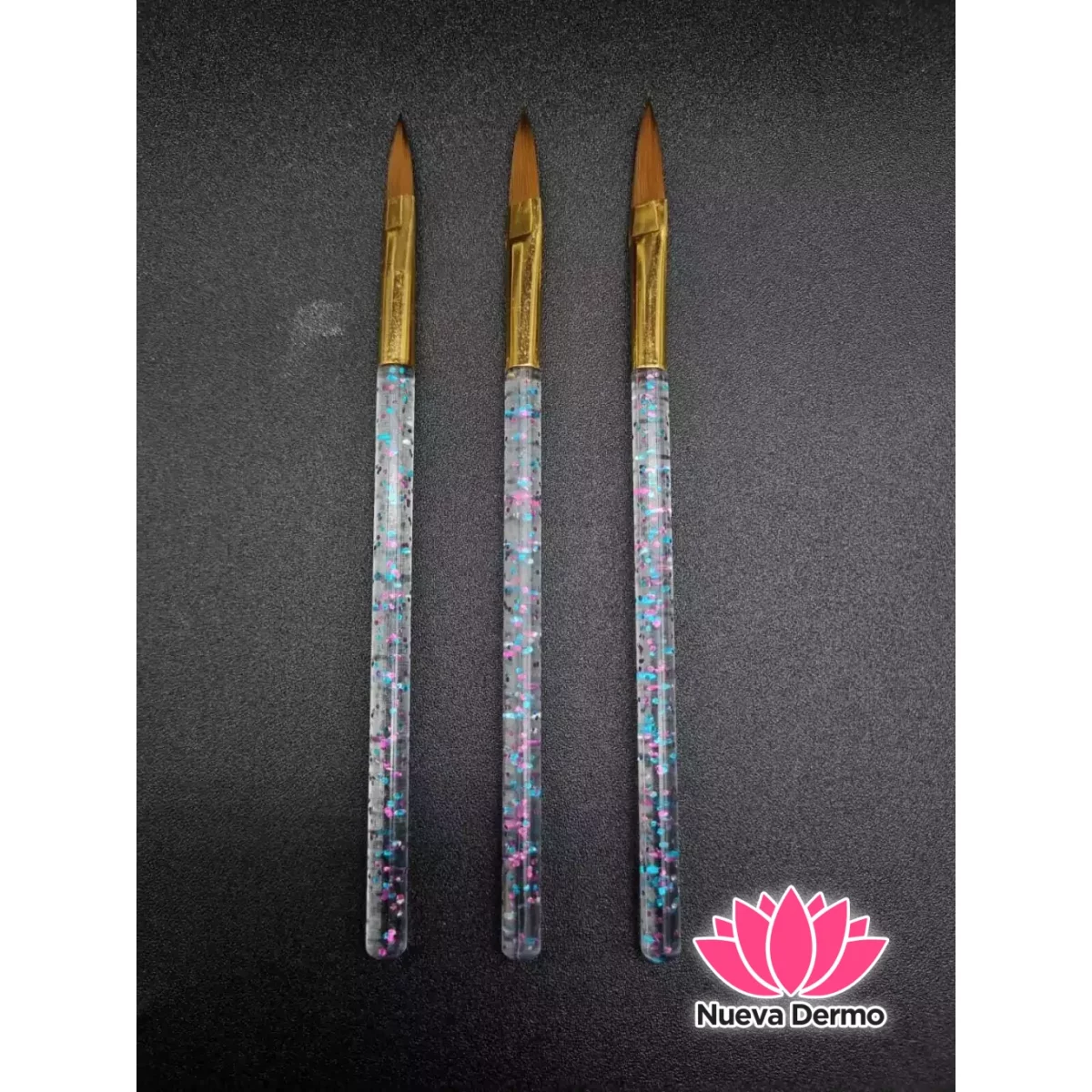 Pincel acrilico x3 glitter 84161