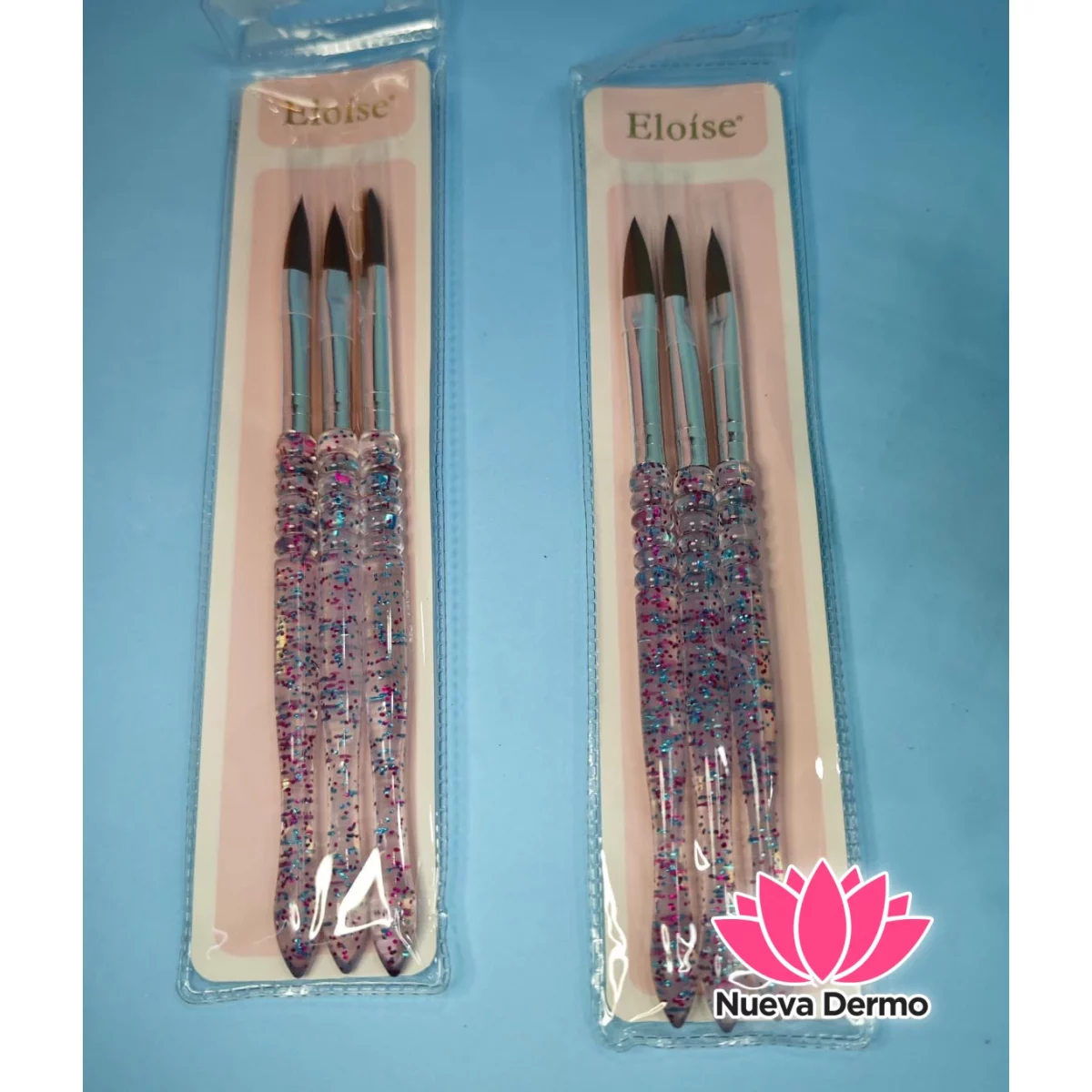 Pincel acrilico x3 GLITTER TRASLUCIDO (084130) ELOISE