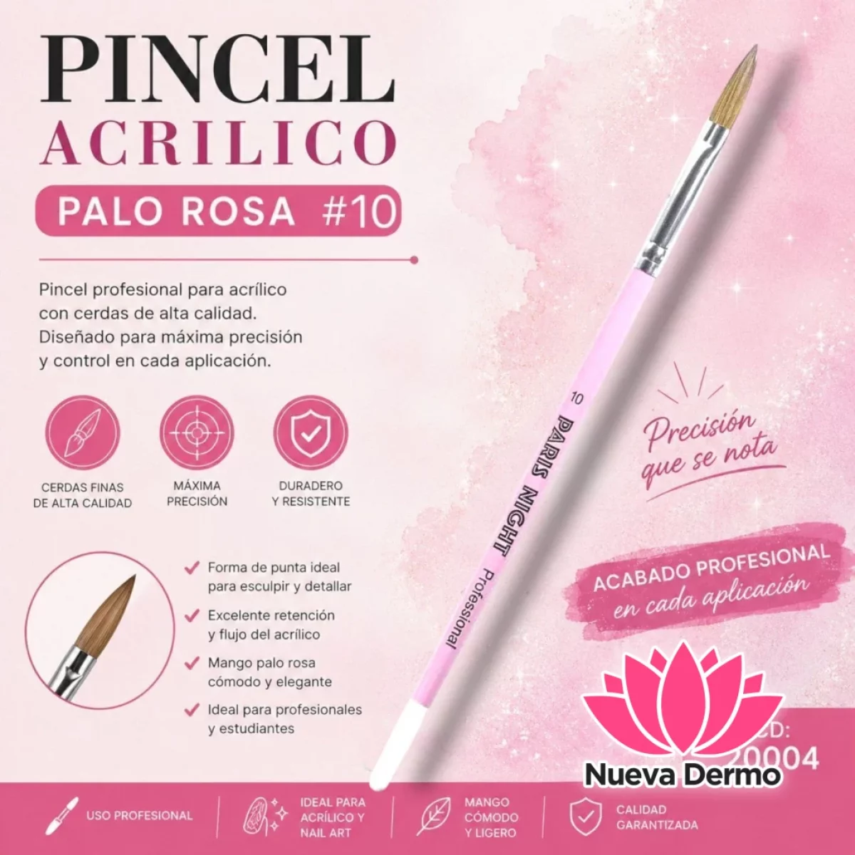 PINCEL DE ACRILICO PARIS NIGHT Nro 10