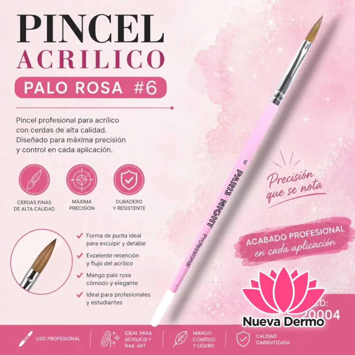 PINCEL DE ACRILICO PARIS NIGHT Nro 6