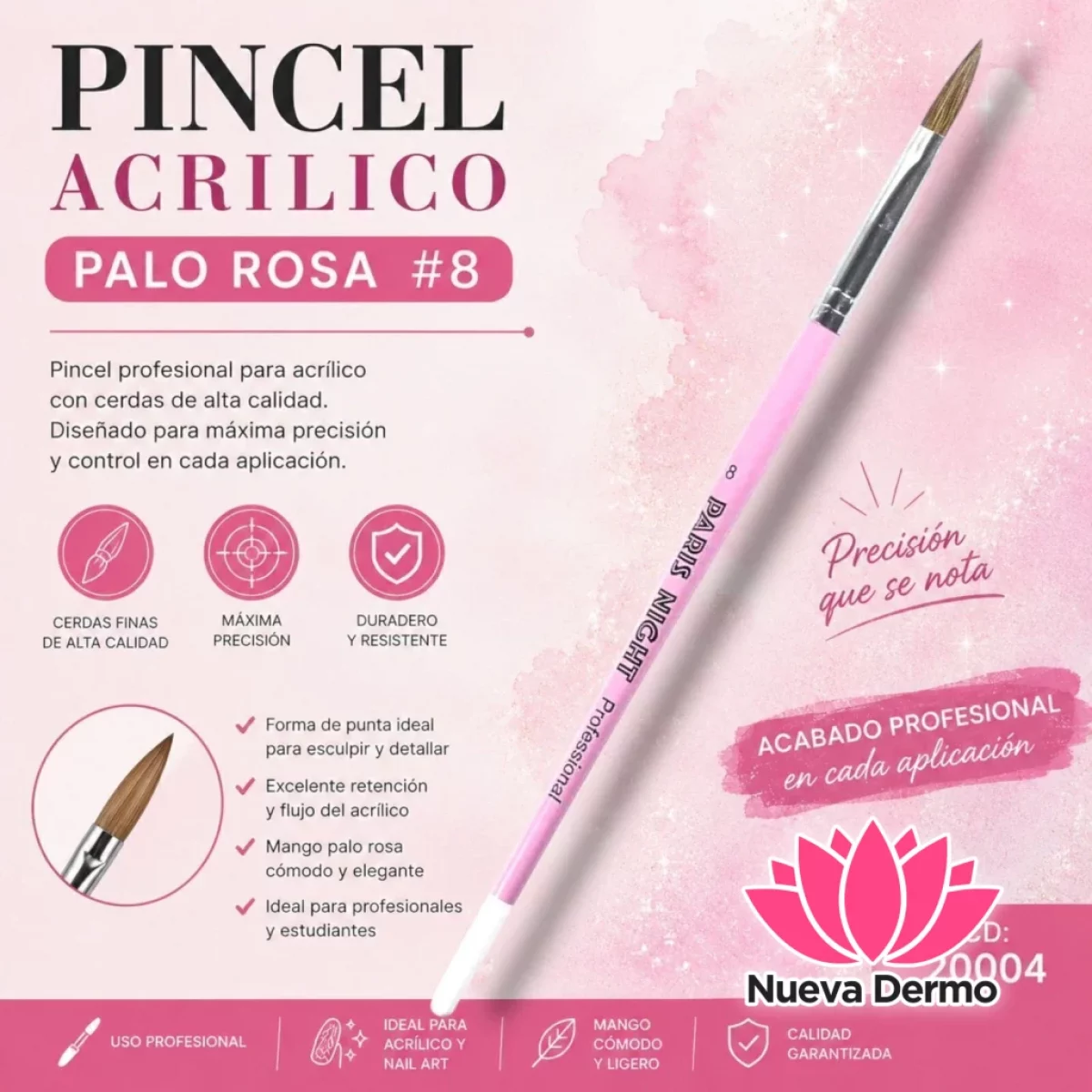 PINCEL DE ACRILICO PARIS NIGHT Nro 8
