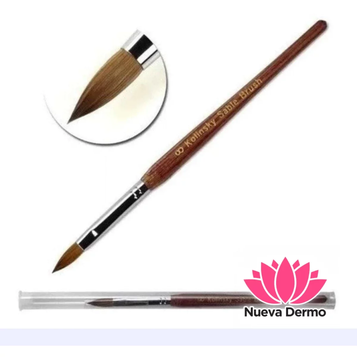 Pincel Kolinsky para uñas esculpidas N8