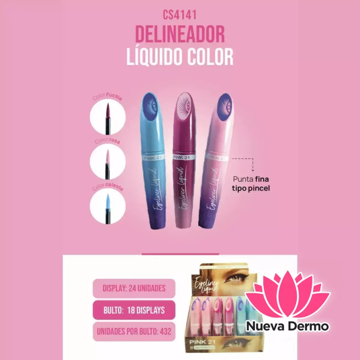Pink21 delineador de color para ojos CS4...