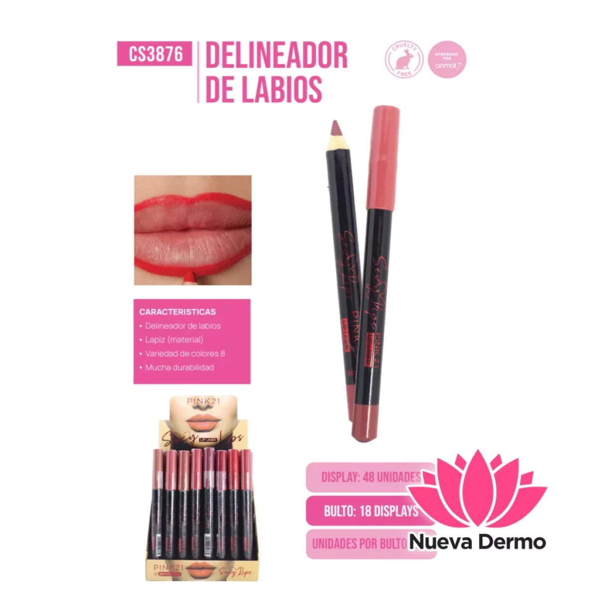 Pink21 delineador de labios SEXY LIPS CS...