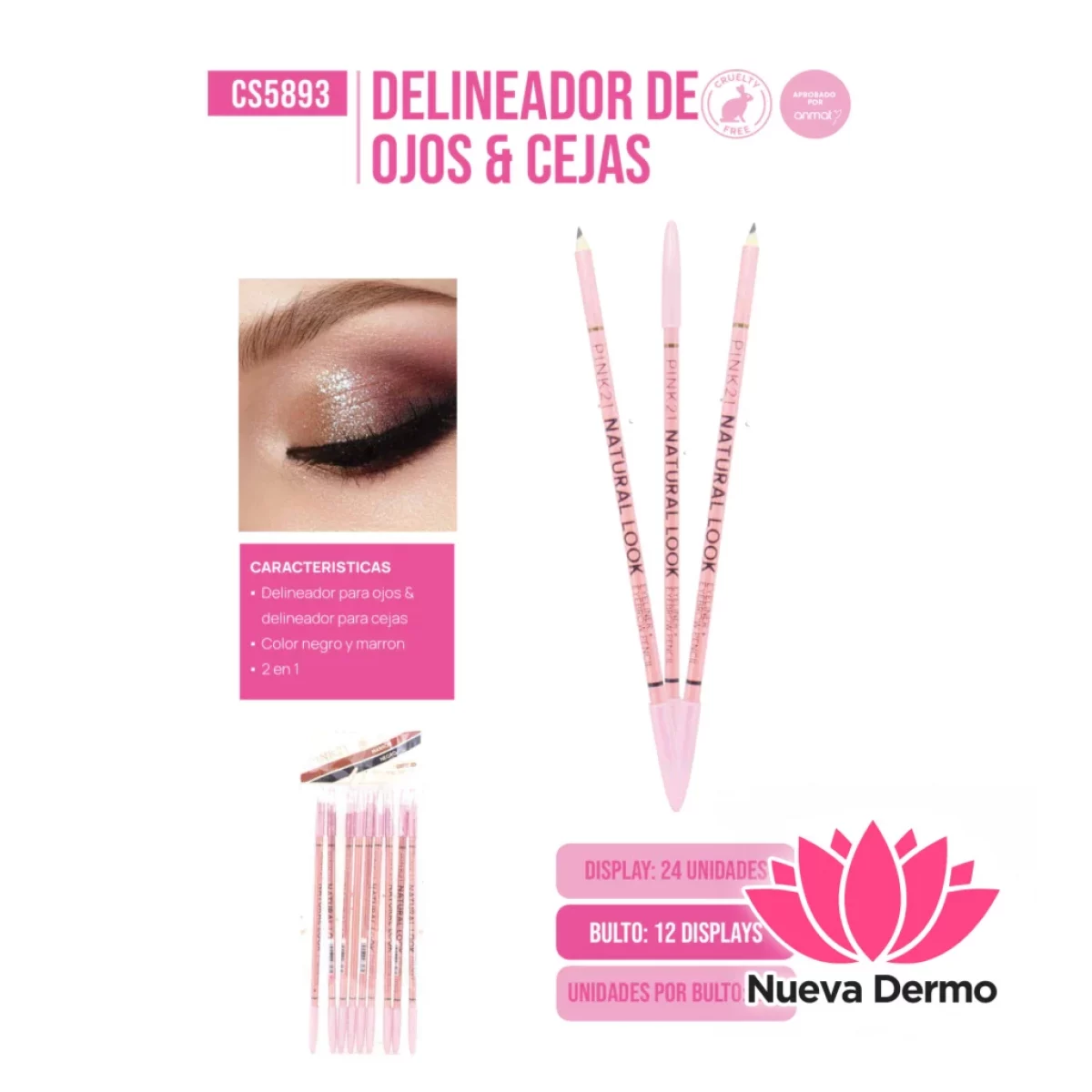 Pink21 delineador de ojos y cejas NATURA...