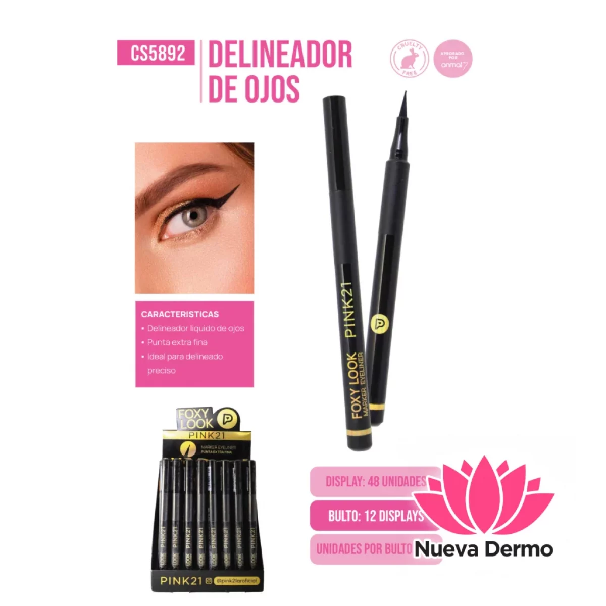 Pink21 delineador para ojos FOXY LOOK CS...
