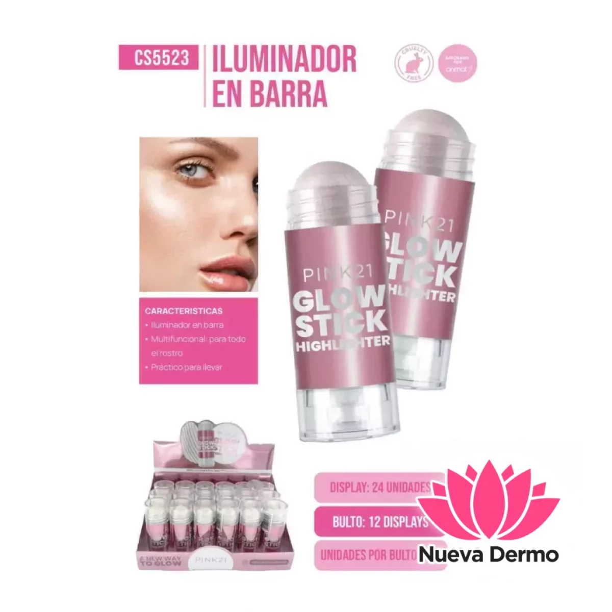 PINK21 Glow Stick Iluminador en Barra CS...