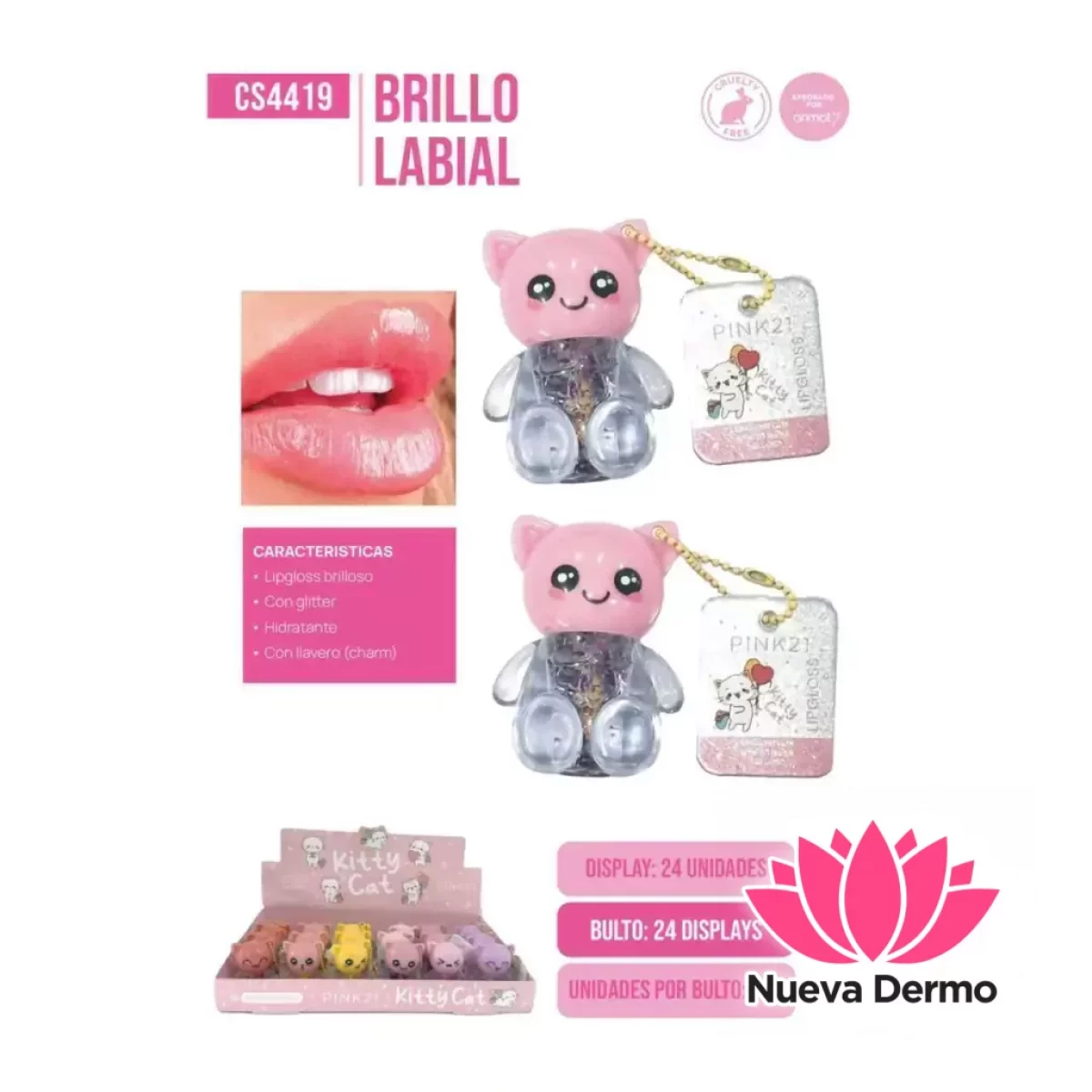 PINK21 Kitty Cat LipGloss CS4419