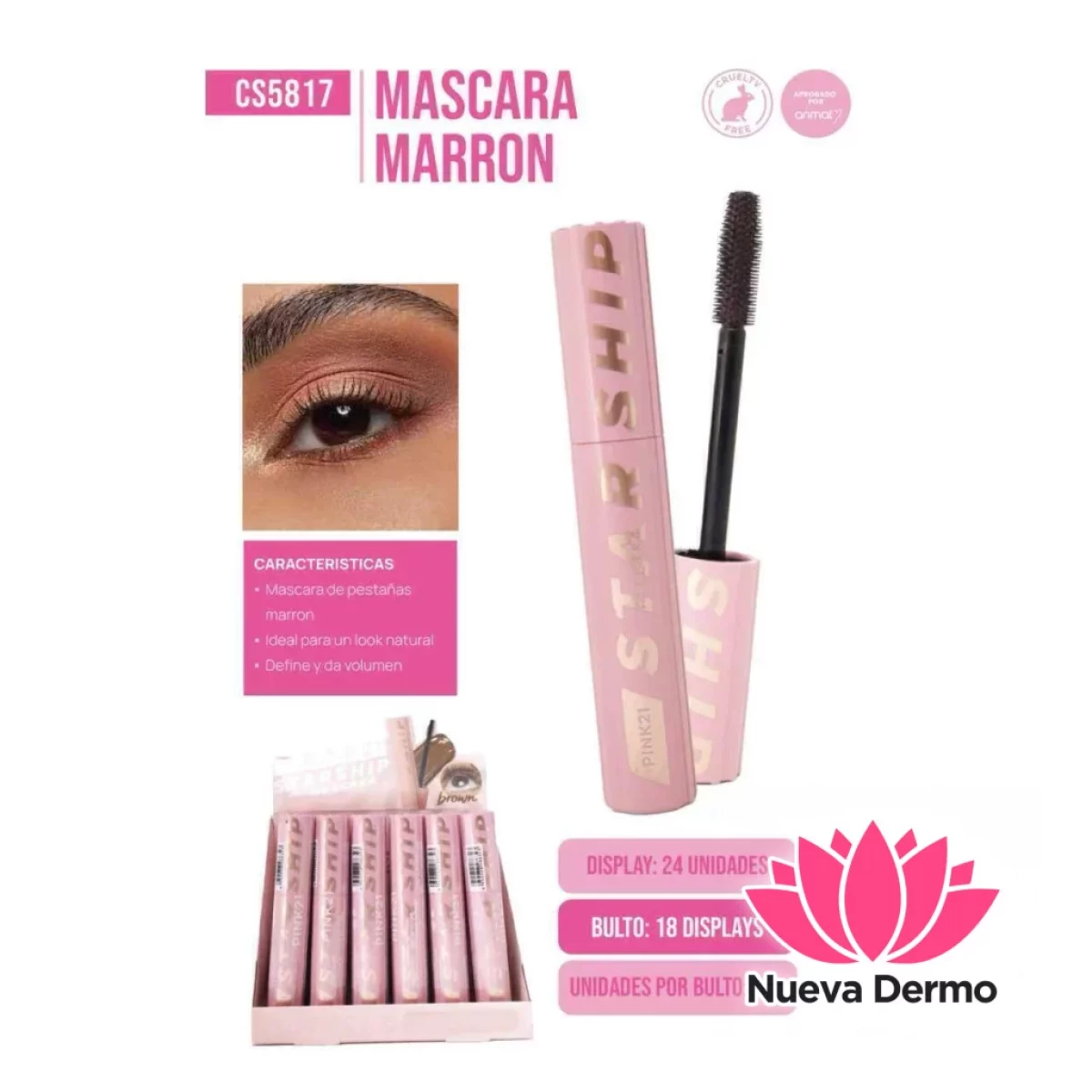 Pink21 mascara marron STAR SHIP envase r... POR UNIDAD（1U）