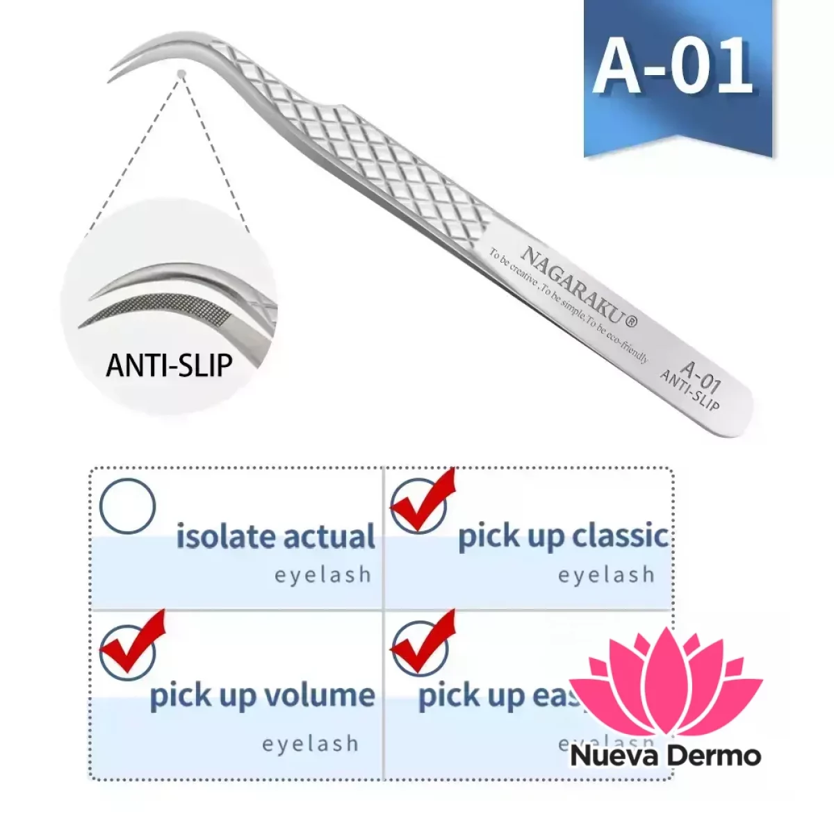 Pinza De Pestañas Nagaraku Modelo A-01
