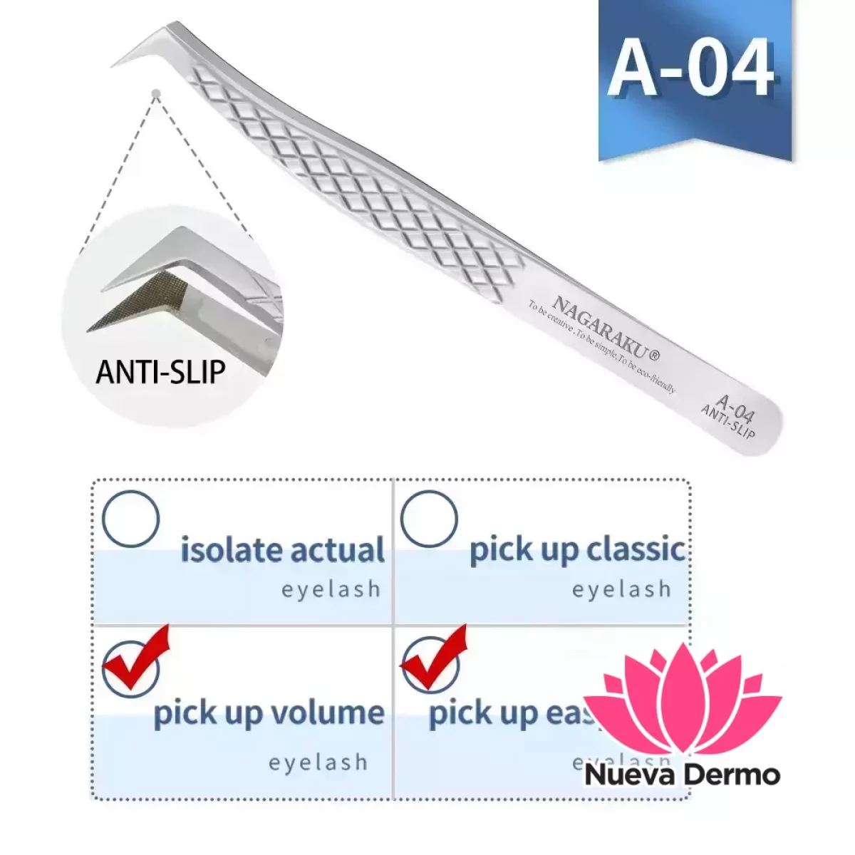 Pinza De Pestañas Nagaraku Modelo A-04