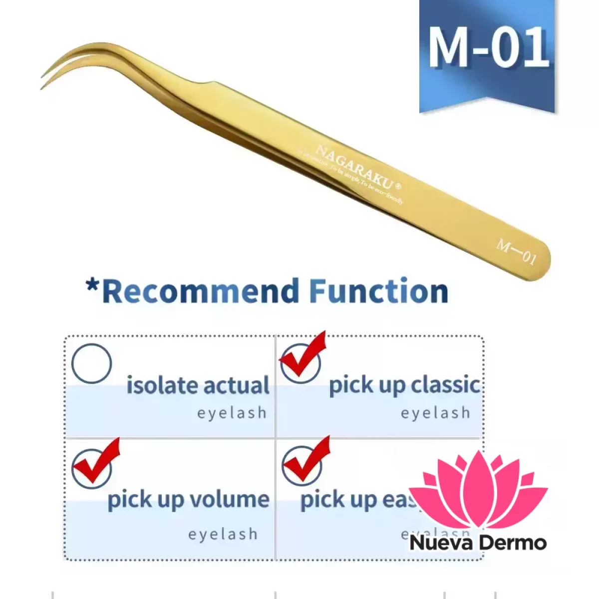 Pinza De Pestañas Nagaraku Modelo M-01