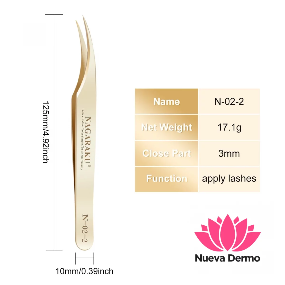Pinza de Pestañas Nagaraku Modelo N-02-2