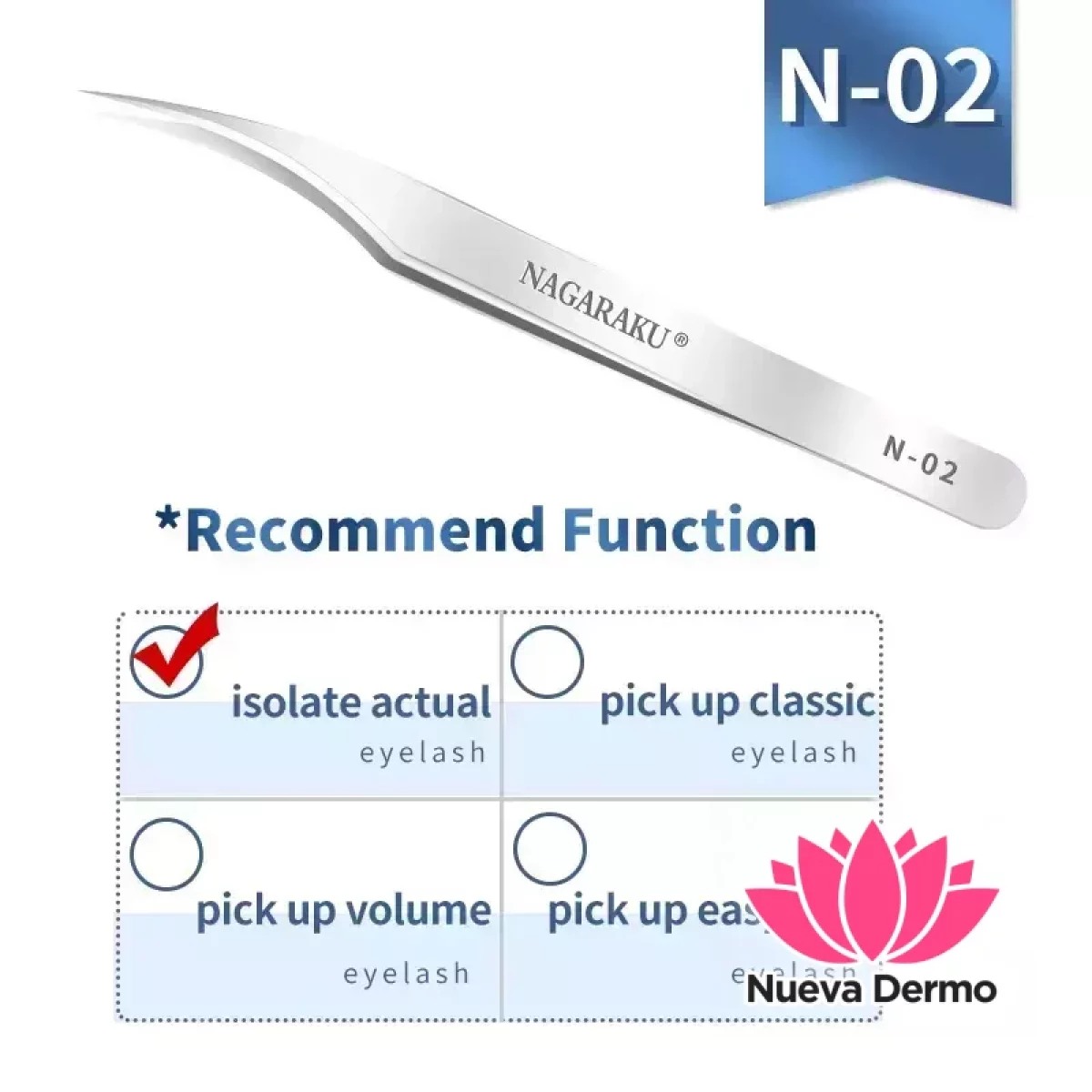 Pinza de Pestañas Nagaraku Modelo N-02