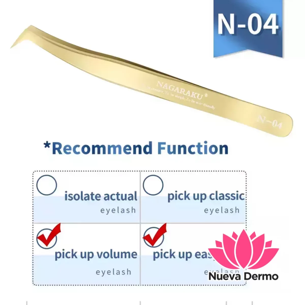 Pinza De Pestañas Nagaraku Modelo N-04