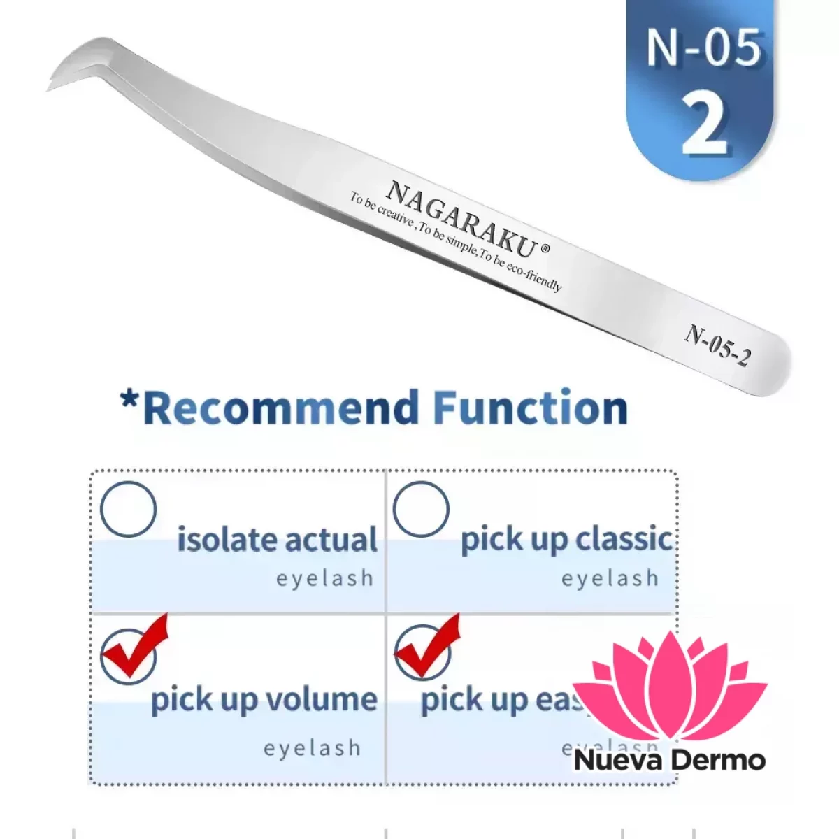Pinza de Pestañas Nagaraku Modelo N-05-2