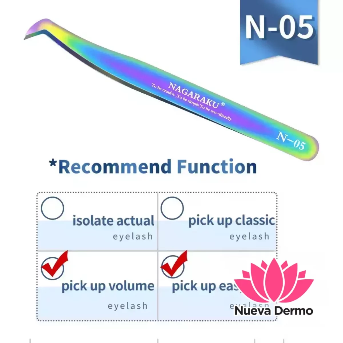 Pinza de Pestañas Nagaraku Modelo N-05