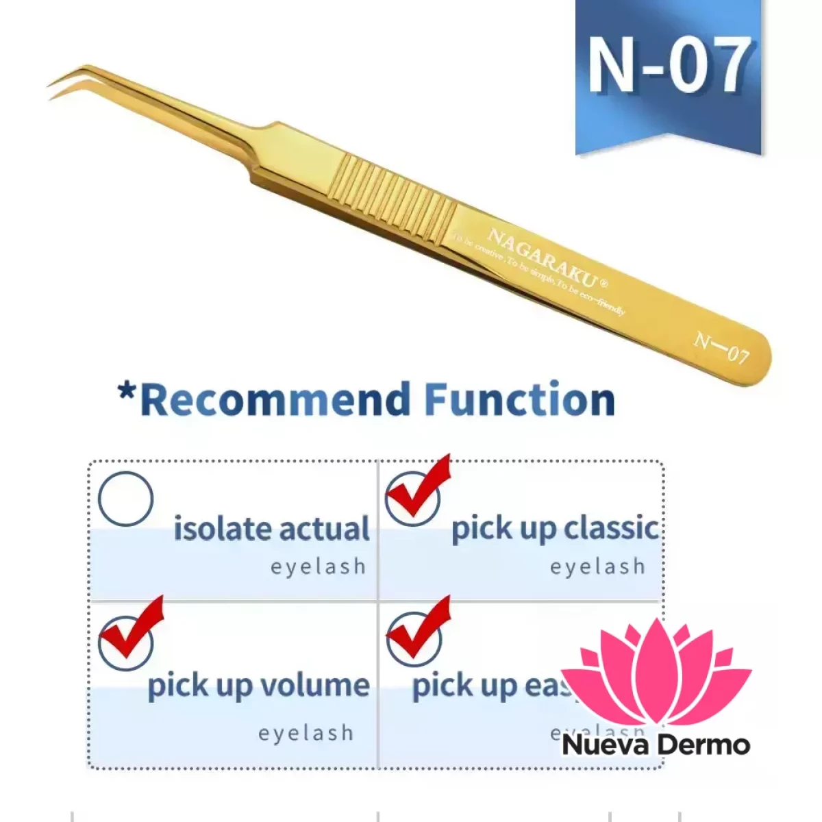 Pinza de Pestañas Nagaraku Modelo N-07
