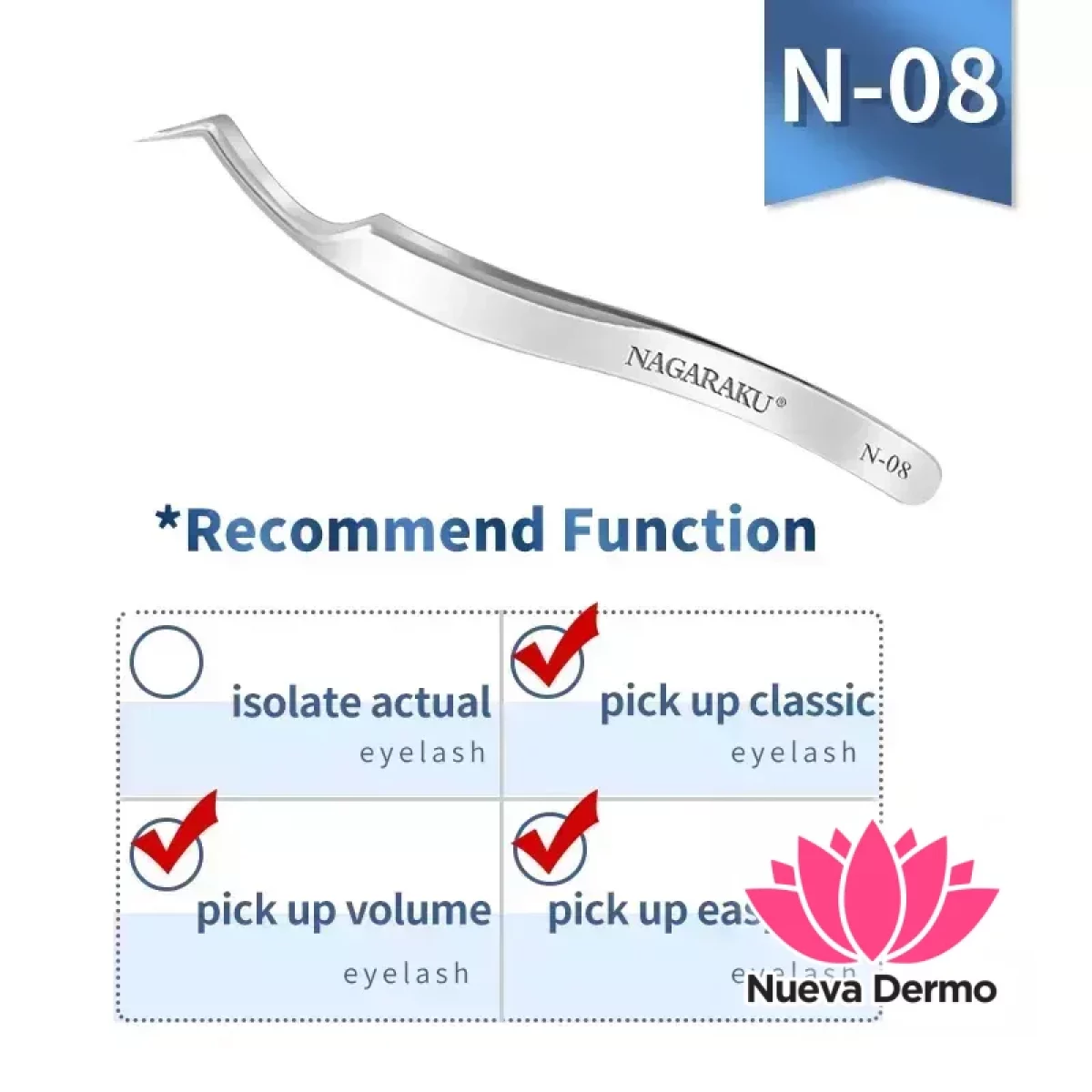 Pinza de Pestañas Nagaraku Modelo N-08