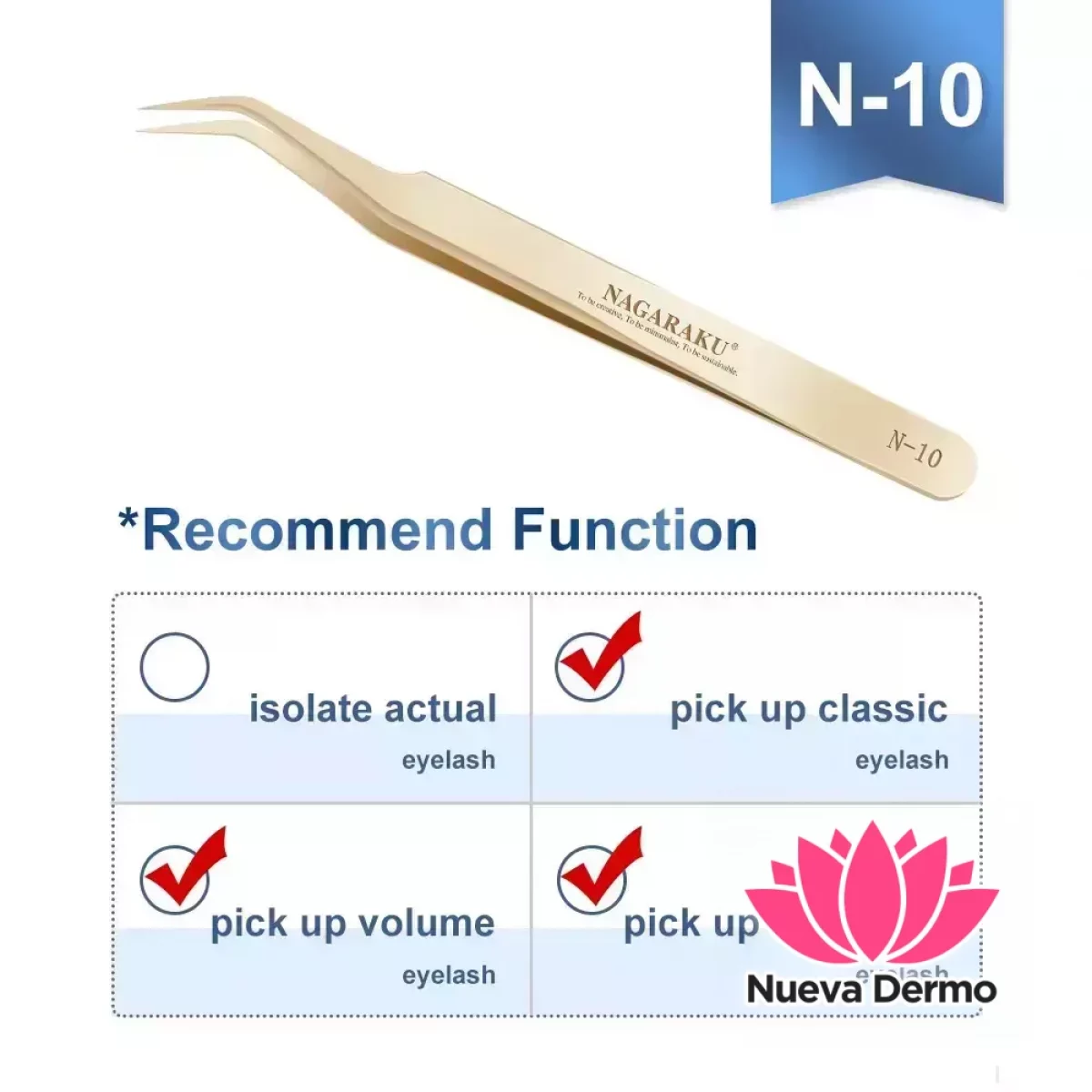Pinza de Pestañas Nagaraku Modelo N-10
