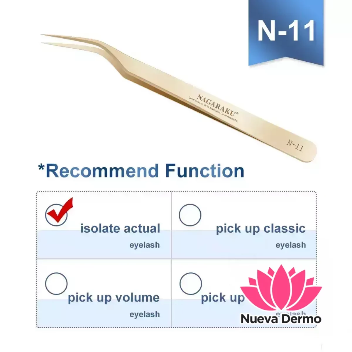 Pinza de Pestañas Nagaraku Modelo N-11