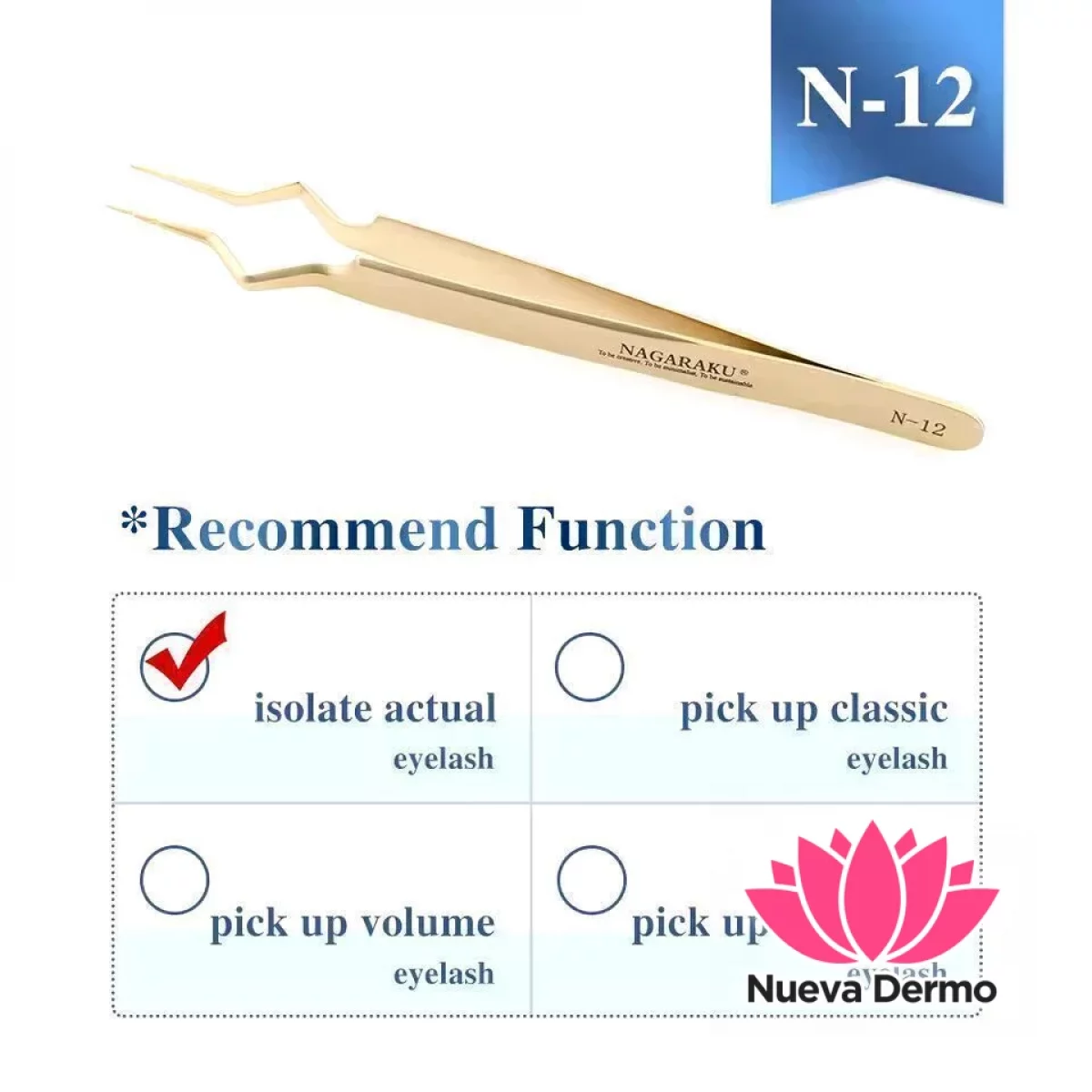Pinza de Pestañas Nagaraku Modelo N-12