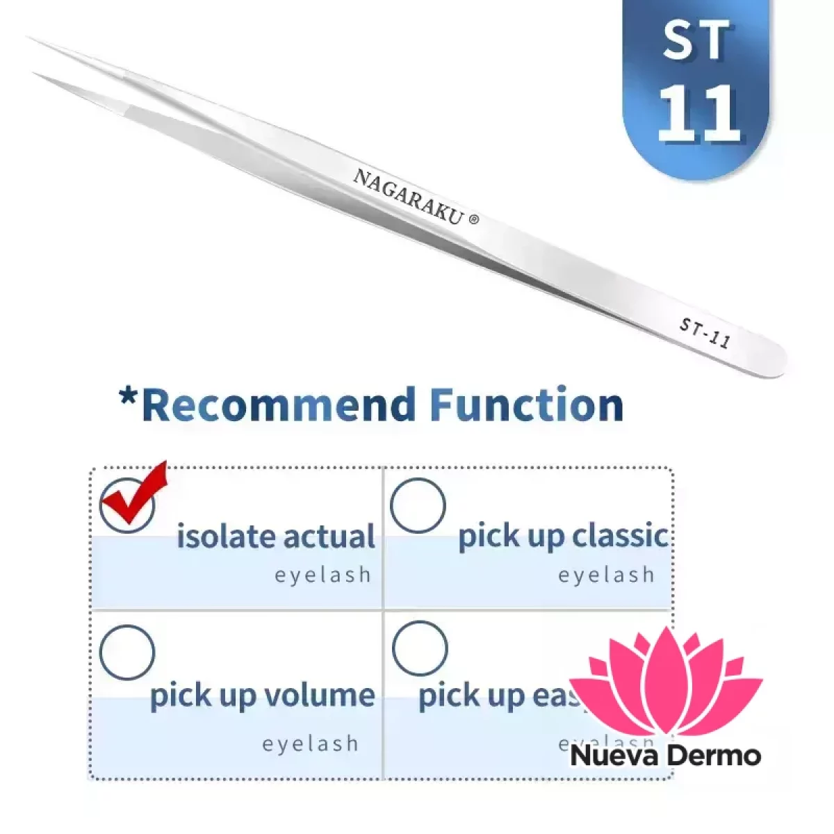 Pinza De Pestañas Nagaraku Modelo St-11