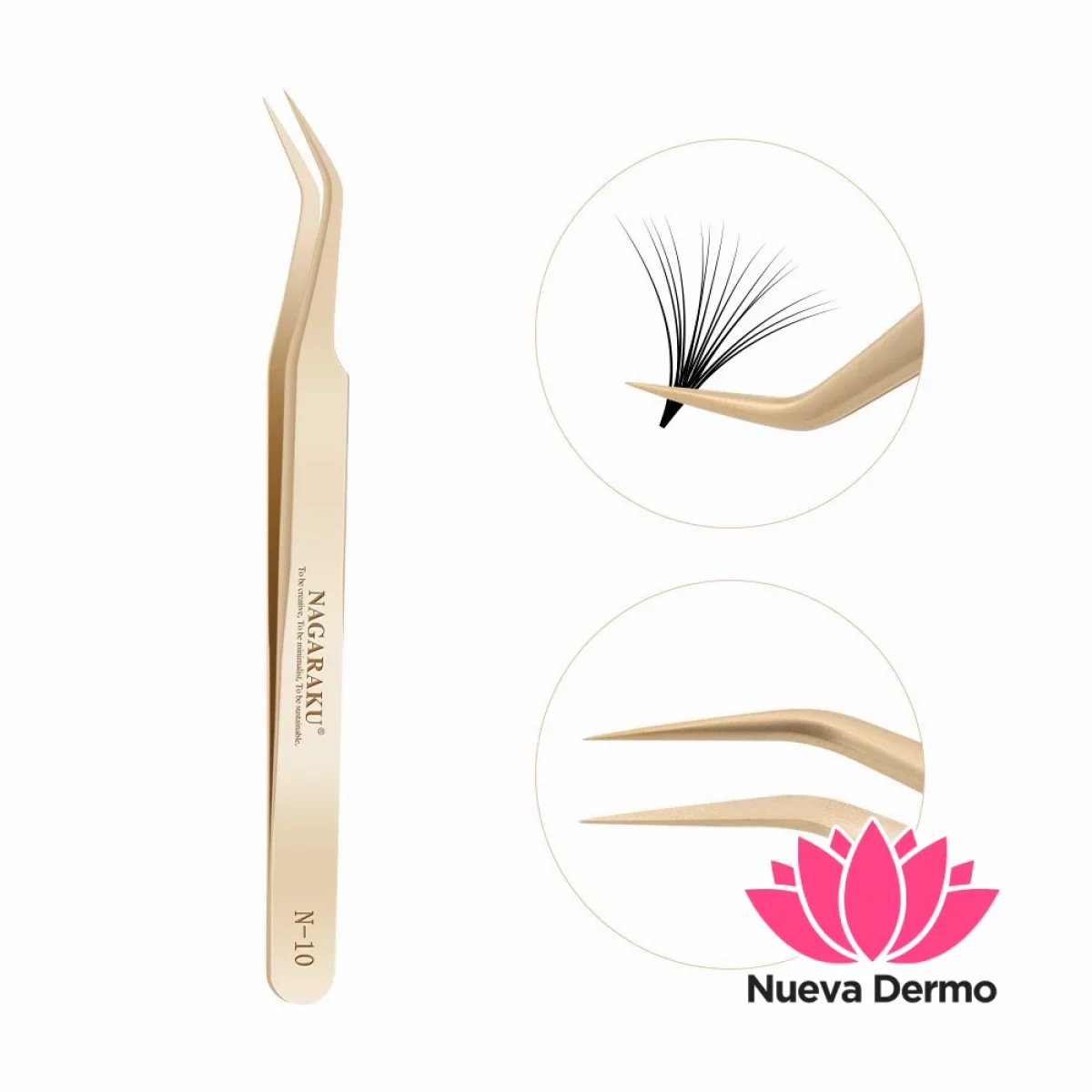 Pinza Nagaraku Semi Curva N-10 Dorada Original