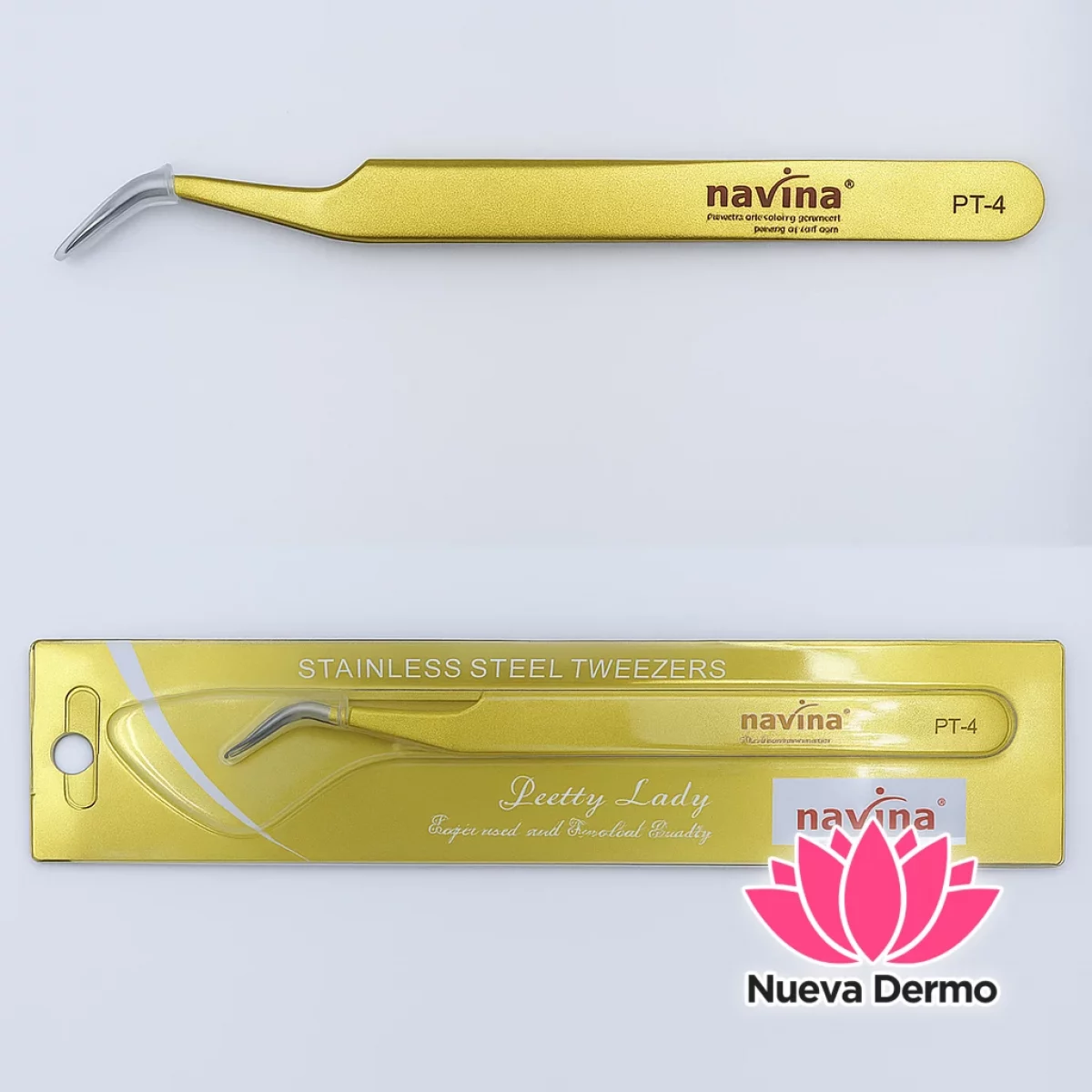 Pinza Navina Curva Dorada Pt-4 #Jun-NV08
