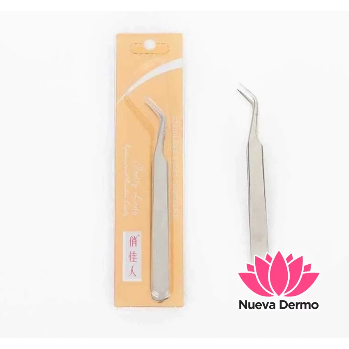 Pinza Navina Curva y Recta para Extensiones de Pestañas