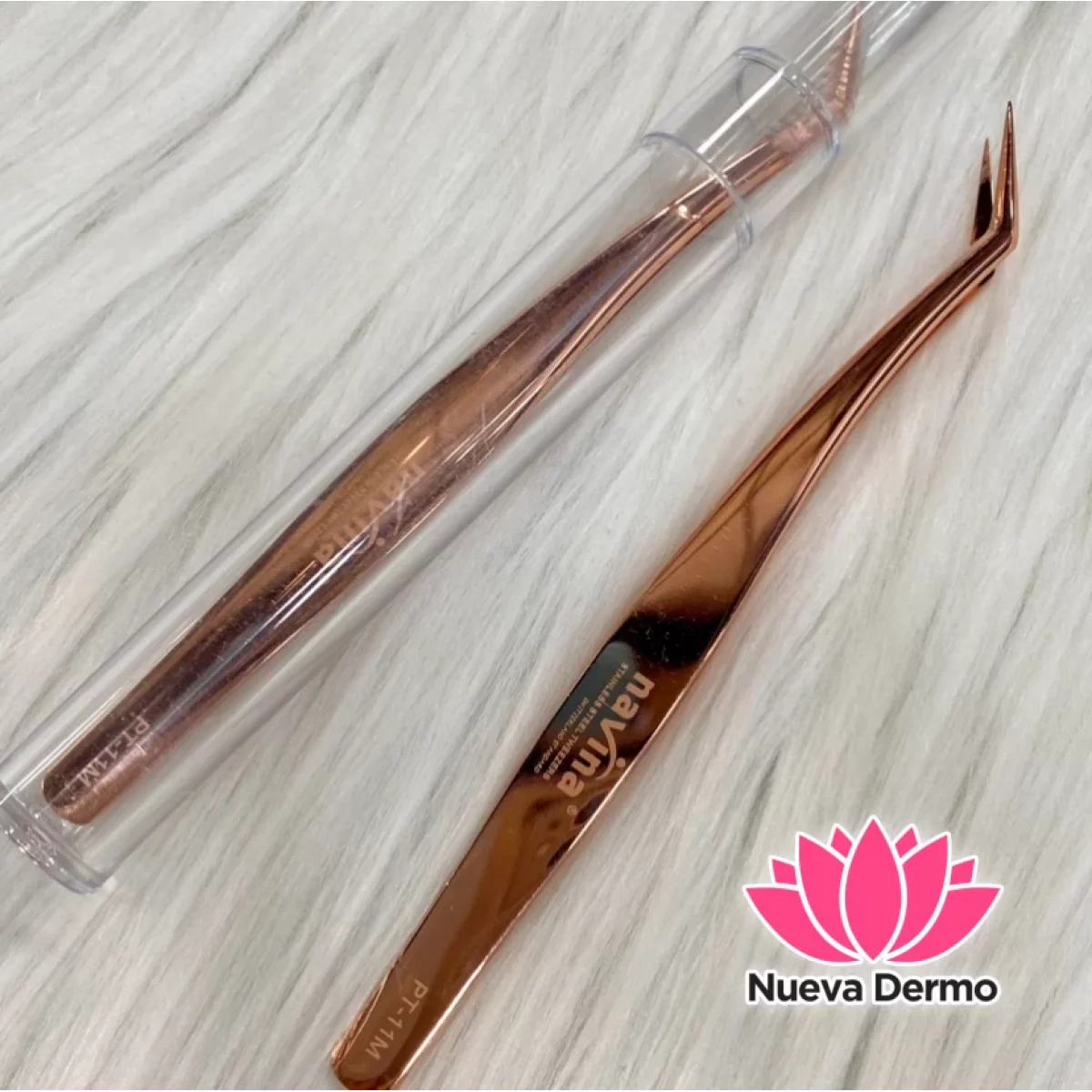 Pinza Navina Semi Curva Rose Gold Pt-11M