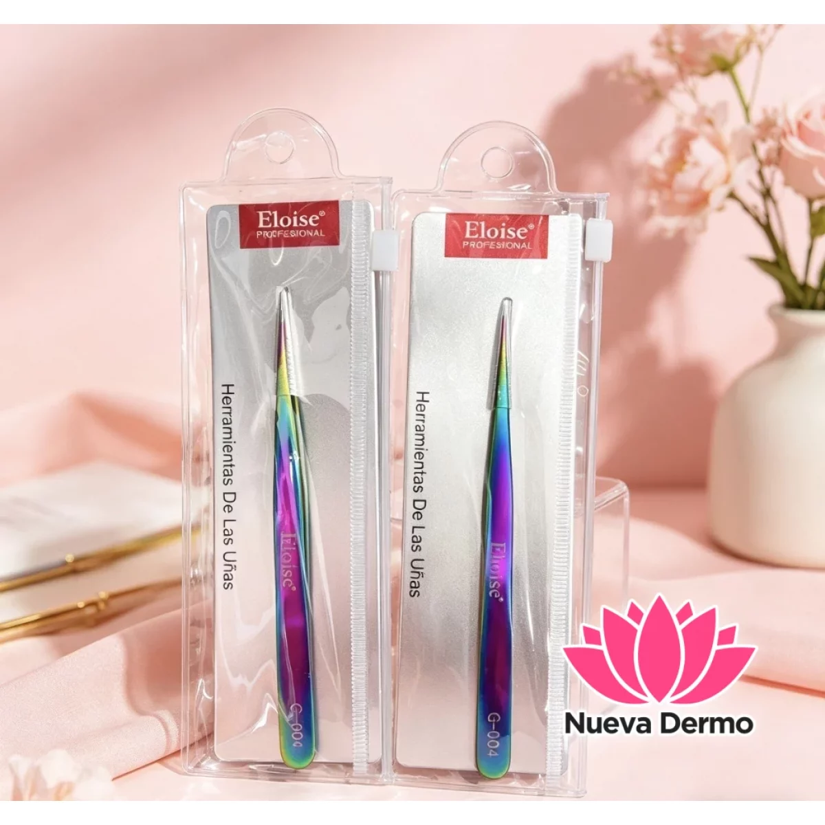 Pinza Tornasolada para Pestañas Rectas de Eloise